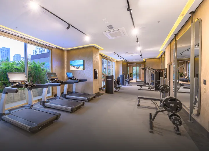 Fully equipped fitness room at Ayra Pininfarina