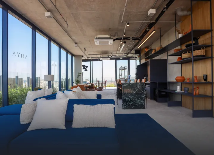 Rooftop at Ayra Pinheiros with gourmet kitchen, barbecue, and pool